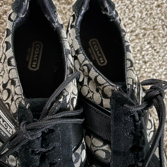 Coach Monogram Black and Cream Sneakers - Picture 2 of 4